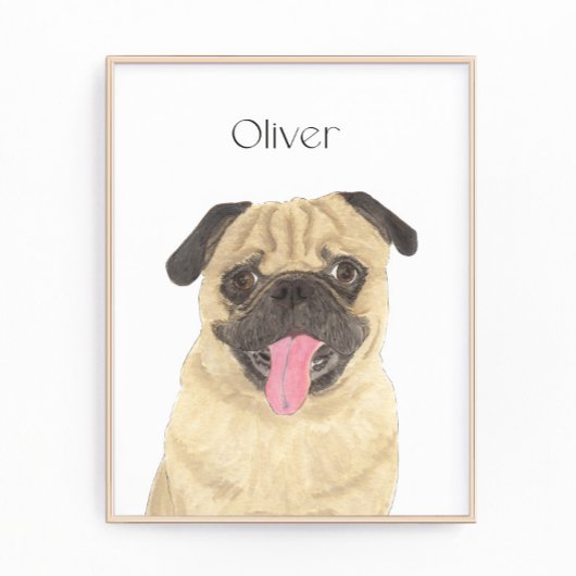 Personalisierter Mops Art Fotodruck