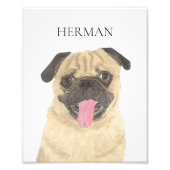 Personalisierter Mops Art Fotodruck (Vorne)