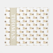 Personalisierter Mops Baby Blanket Fleecedecke (Vorderseite (Horizontal))