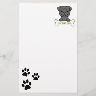 Personalisierter Mops Briefpapier