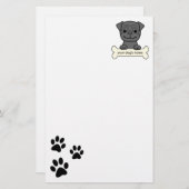 Personalisierter Mops Briefpapier (Vorne/Hinten)