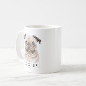 Personalisierter Mops Dog Name Hund Lover Geschenk Kaffeetasse (Vorderseite Links)