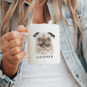 Personalisierter Mops Dog Name Hund Lover Geschenk Kaffeetasse