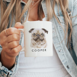 Personalisierter Mops Dog Name Hund Lover Geschenk Kaffeetasse