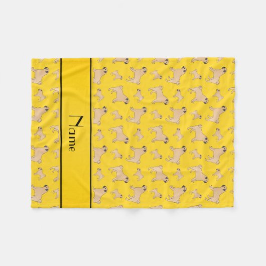 Personalisierter Mops Fleecedecke (Vorderseite (Horizontal))