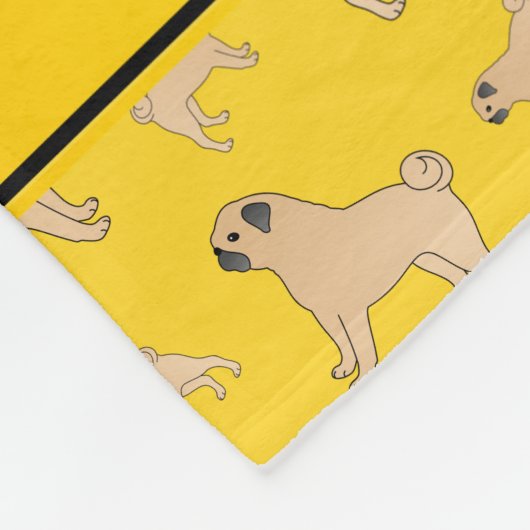 Personalisierter Mops Fleecedecke (Ecke)