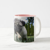 Personalisierter Mops Foto Hund Lover Zweifarbige Tasse (VorderseiteRechts)