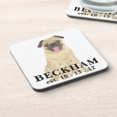 Personalisierter Mops Getränkeuntersetzer (Linke Seite)