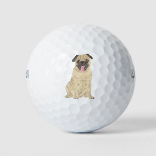 Personalisierter Mops Golfball (Vorderseite)