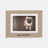 Personalisierter Mops Hund Foto und Ihr Mops Hunde Fleecedecke (Vorderseite (Horizontal))