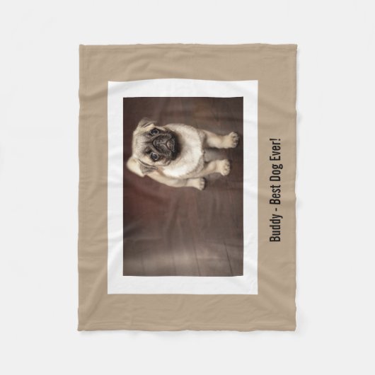 Personalisierter Mops Hund Foto und Ihr Mops Hunde Fleecedecke (Vorderseite)