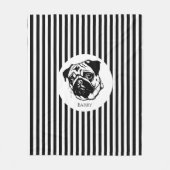 personalisierter Mops Hund stilvoll und modern Fleecedecke (Vorderseite)