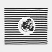 personalisierter Mops Hund stilvoll und modern Fleecedecke (Vorderseite (Horizontal))