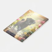 Personalisierter Mops-Hundwelpe-Blumen-Notizblock Post-it Klebezettel (angewinkelt)