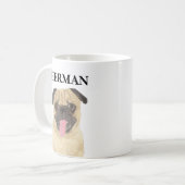 Personalisierter Mops Kaffeetasse (Vorderseite Links)
