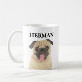 Personalisierter Mops Kaffeetasse (Links)