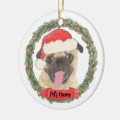 Personalisierter Mops Keramik Ornament (Links)