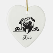 Personalisierter Mops Keramik Ornament (Rechts)