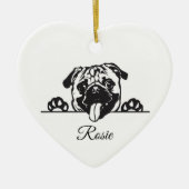 Personalisierter Mops Keramik Ornament (Vorne)