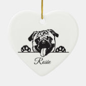 Personalisierter Mops Keramik Ornament (Hinten)