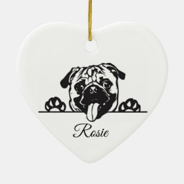 Personalisierter Mops Keramik Ornament