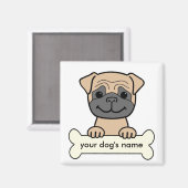 Personalisierter Mops Magnet (Vorderseite/Rückseite)