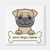 Personalisierter Mops Magnet (Vorne)