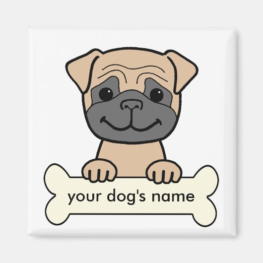 Personalisierter Mops Magnet (Vorne)