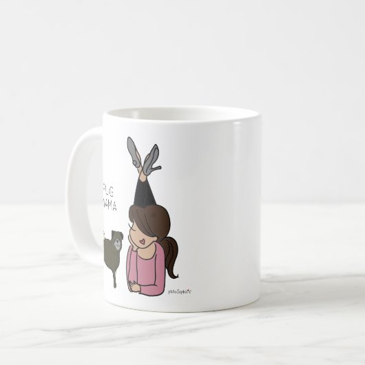 Personalisierter Mops Mama-Kaffee-Tasse Kaffeetasse (Vorderseite Links)