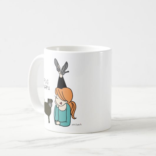 Personalisierter Mops Mama-Kaffee-Tasse Kaffeetasse (Vorderseite Links)