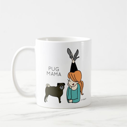 Personalisierter Mops Mama-Kaffee-Tasse Kaffeetasse (Links)