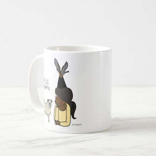Personalisierter Mops Mama-Kaffee-Tasse Kaffeetasse (Vorderseite Links)