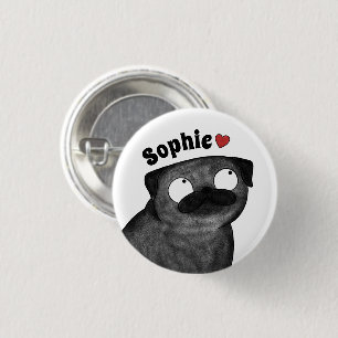 Personalisierter Mops-Name-Button, benutzerdefinie Button