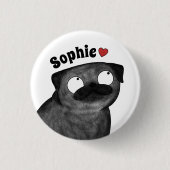 Personalisierter Mops-Name-Button, benutzerdefinie Button (Vorderseite)