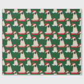 Personalisierter Mops Naughty Nice Weihnachtsmannm Geschenkpapier (Flach)