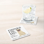 Personalisierter Mops Rechteckiger Pappuntersetzer (Vor Ort)