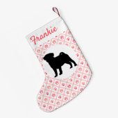 Personalisierter Mops-rotes Kleiner Weihnachtsstrumpf (Rückseite (Hängend))