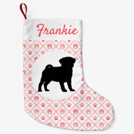 Personalisierter Mops-rotes Kleiner Weihnachtsstrumpf