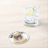 Personalisierter Mops Runder Pappuntersetzer (Vor Ort)