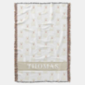 Personalisierter Mops (weiß) Decke (Vorderseite Vertikal)