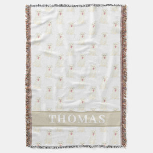 Personalisierter Mops (weiß) Decke