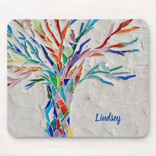 Personalisierter Mosaikbaum Mousepad (Vorne)