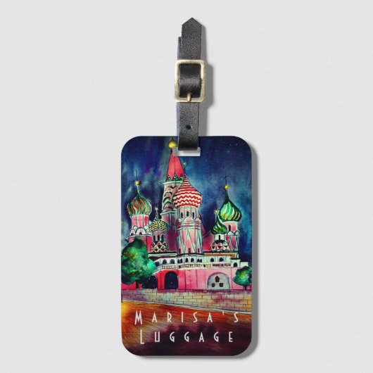 Personalisierter Moskauer Gepäcktag Gepäckanhänger (Vorderseite Vertikal)