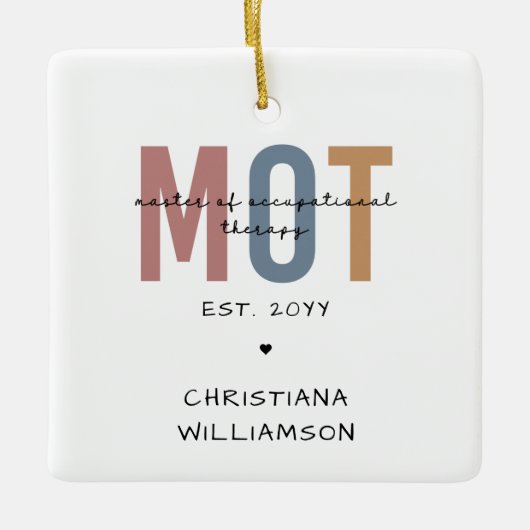 Personalisierter MOT-Master für Arbeitstherapie Keramikornament (Vorderseite)