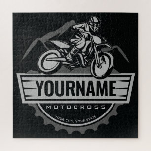 Personalisierter Motocross-Fahrer Dirt Bike Hill R Puzzle