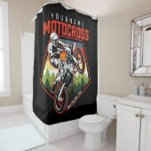 Personalisierter Motocross Racing Dirt Bike Trail Duschvorhang (Beispiel)