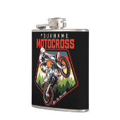 Personalisierter Motocross Racing Dirt Bike Trail Flachmann (Links)