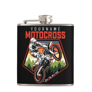 Personalisierter Motocross Racing Dirt Bike Trail Flachmann