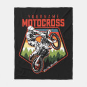 Personalisierter Motocross Racing Dirt Bike Trail Fleecedecke (Vorderseite)