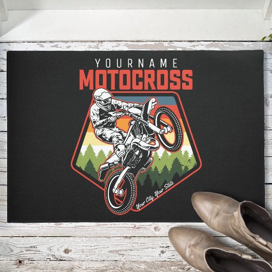 Personalisierter Motocross Racing Dirt Bike Trail Fußmatte